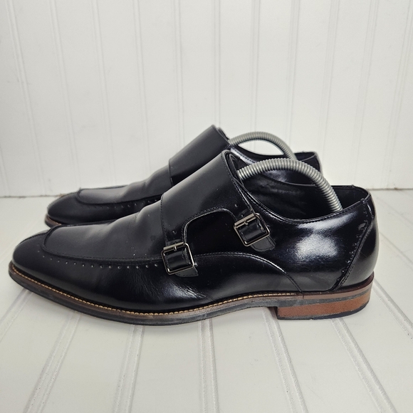 Stacy Adams Baldwin Mens Size 9M Black Double Monk Strap Dress Shoes 25188-001 - Picture 4 of 16
